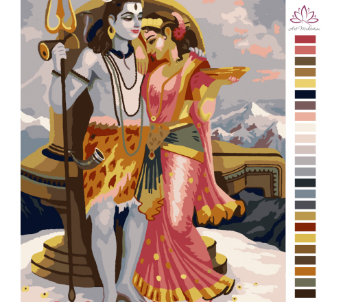 Картина за номерами Artmeditation "Шива-Парваті" з медитацією "Божественний партнер"